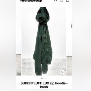 FREECITY Unisex SUPERFLUFF LUX zip hoodie in bush green 0 XS